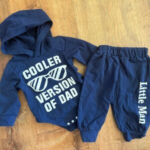 Dad "Cooler Version of Dad" Infant Baby Hoodie Outfit 0 to 3 Months